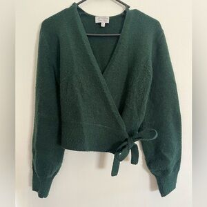 & Other Stories forest green tie sweater